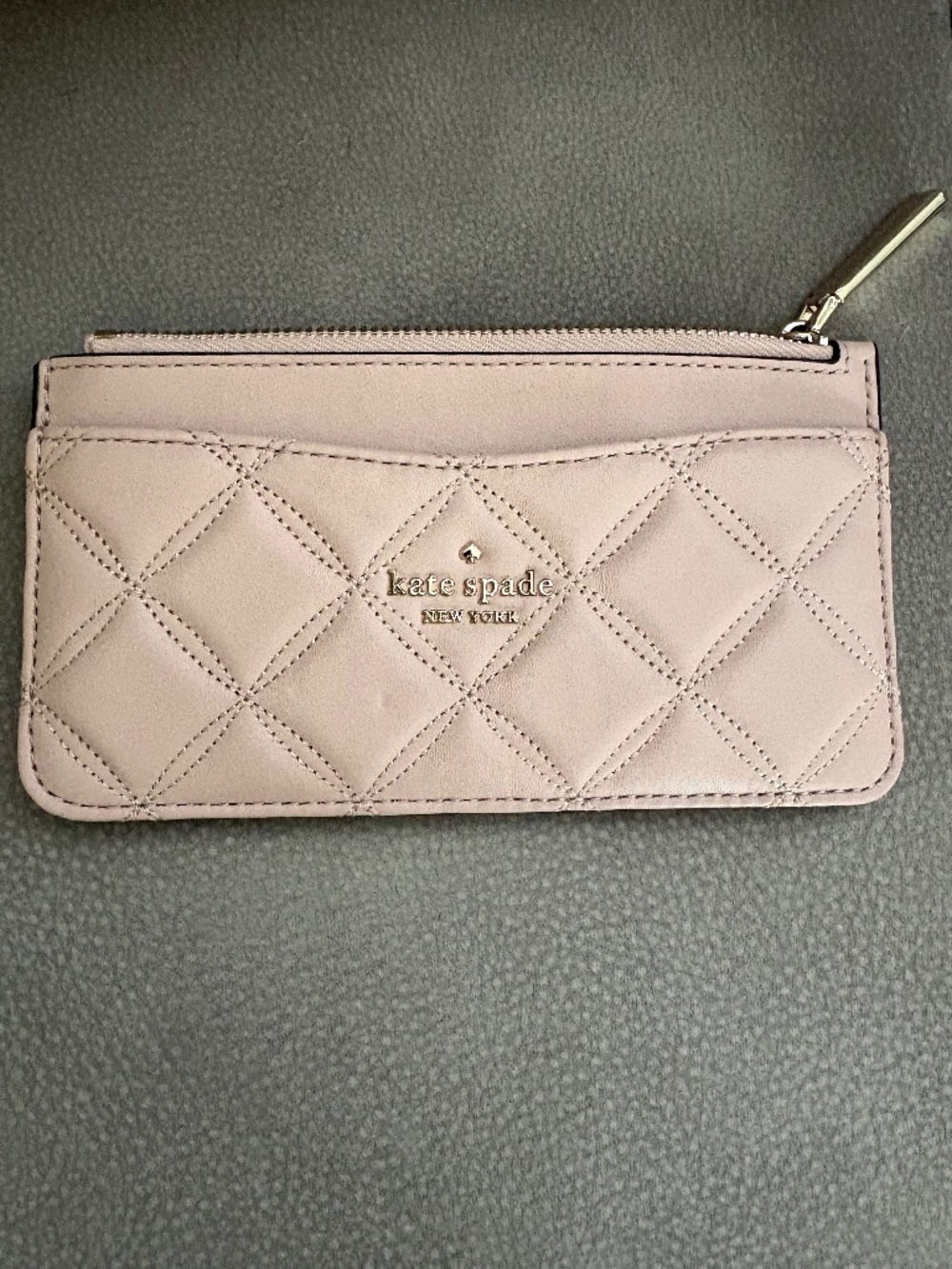 Kate Spade card case pink quilting